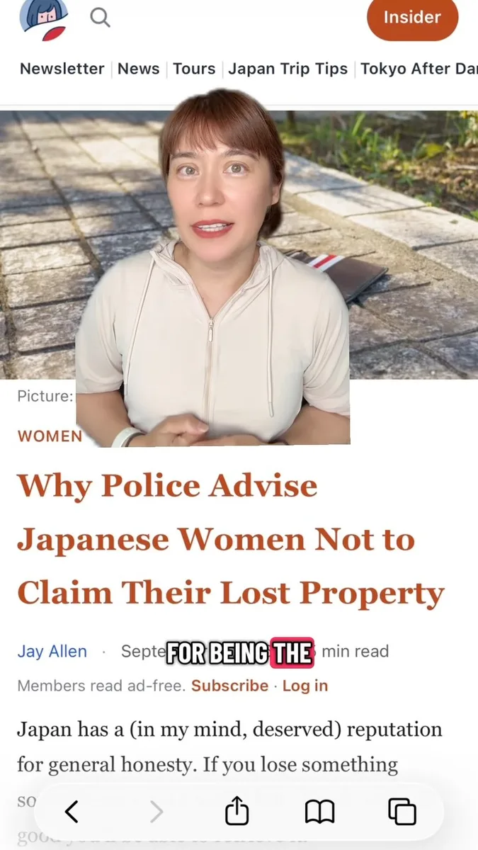 Thumbnail for Japan is famous for lost wallets and phones actually making their way back to their owners… But there’s a part of Japan’